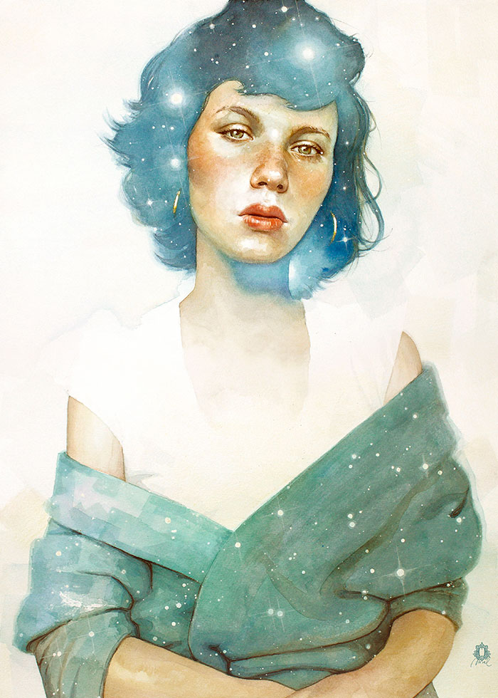 Phoenix - Watercolor 70x50cm